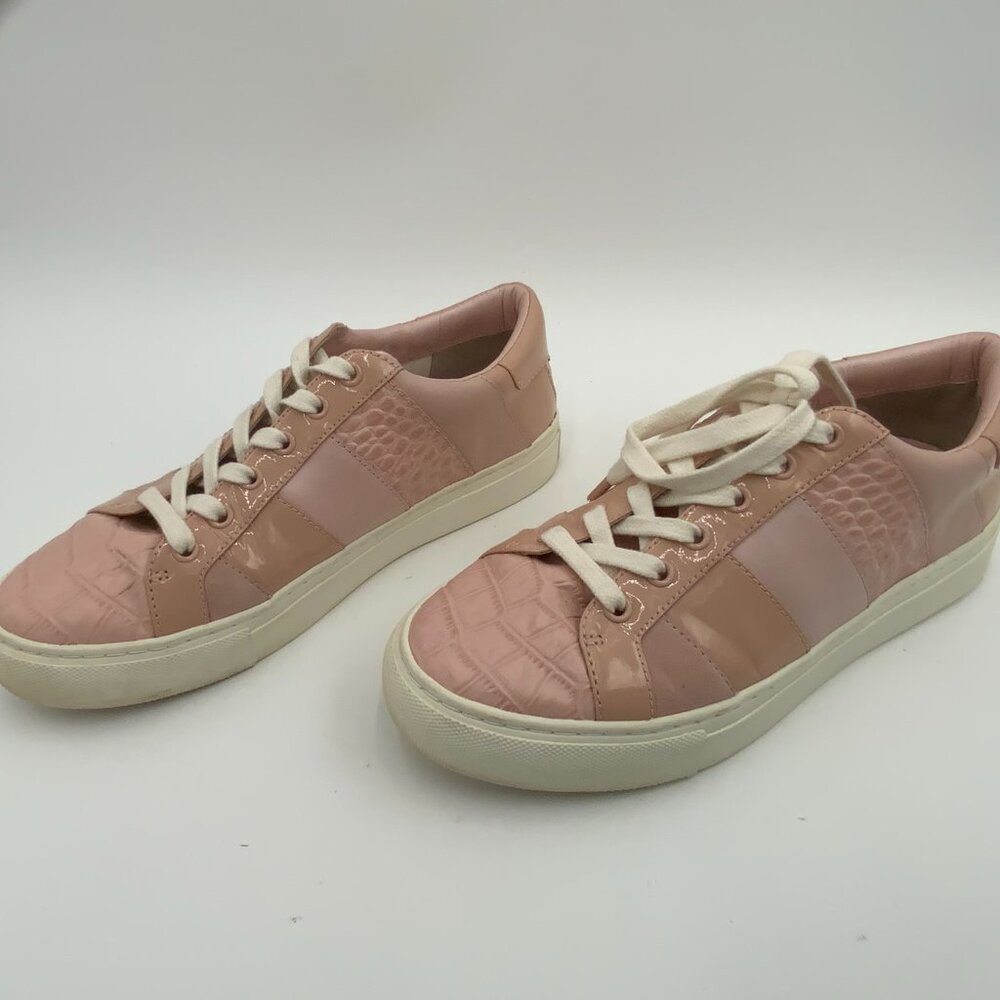 Tory Burch Pink Patchwork Leather Sneakers WM US Size 7 Medium EU 38 UK 5